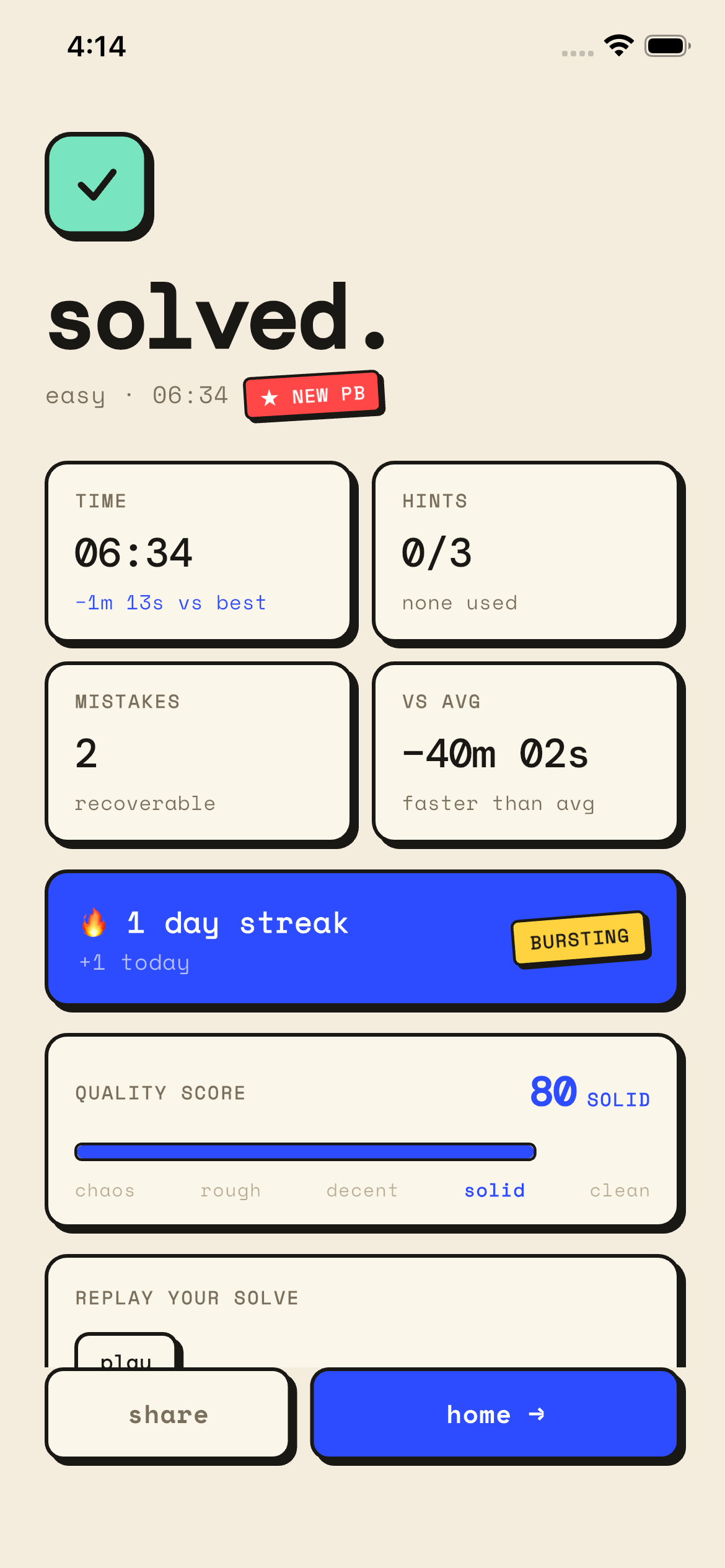 solved. clean completion state.